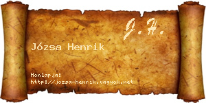 Józsa Henrik névjegykártya